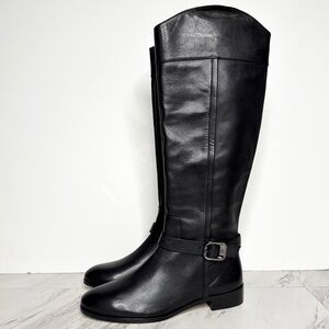 Vince Camuto Ovarlym Black Leather Tall Riding Boot 8 1/2 M